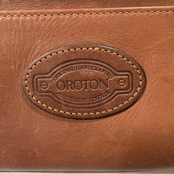 Oroton Brown Leather Men's Bag VTG - Picture 11 of 11